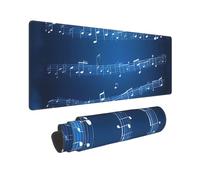 Large Gaming Mouse Pad Blue Musical Notes Desk Mat Protector for Desktop Mousepad Waterproof Writing Pads with Anti-Slip Rubber Base Keyboard Pad for Gamer Office Home 31.5" x 12"