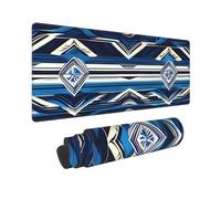 Large Gaming Mouse Pad Blue Polynesian Maori Tribal Pattern Desk Mat Protector for Desktop Mousepad Waterproof Writing Pads with Anti-Slip Rubber Base Keyboard Pad for Gamer Office Home 31.5" x 12"