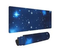 Large Gaming Mouse Pad Blue Shining Stars Pattern Desk Mat Protector for Desktop Mousepad Waterproof Writing Pads with Anti-Slip Rubber Base Keyboard Pad for Gamer Office Home 31.5" x 12"
