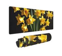 Large Gaming Mouse Pad Bouquet of Daffodil Desk Mat Protector for Desktop Mousepad Waterproof Writing Pads with Anti-Slip Rubber Base Keyboard Pad for Gamer Office Home 31.5" x 12"
