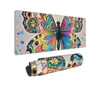 Large Gaming Mouse Pad Butterfly drip Spray Watercolor Desk Mat Protector for Desktop Mousepad Waterproof Writing Pads with Anti-Slip Rubber Base Keyboard Pad for Gamer Office Home 31.5" x 12"