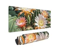 Large Gaming Mouse Pad Cactus Flower Pot Desk Mat Protector for Desktop Mousepad Waterproof Writing Pads with Anti-Slip Rubber Base Keyboard Pad for Gamer Office Home 31.5" x 12"