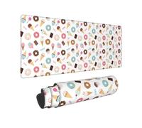 Large Gaming Mouse Pad, Cartoon Donut Ice Cream Candy Computer Keyboard Pad Desk Pad, Non-Slip Desk Matt for Desktop, Mousepad for Office Home Desk Accessories 12x31.5