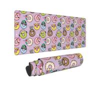 Large Gaming Mouse Pad, Cartoon Donut Prints Funny Computer Keyboard Pad Desk Pad, Non-Slip Desk Matt for Desktop, Mousepad for Office Home Desk Accessories 12x31.5