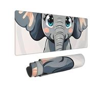 Large Gaming Mouse Pad Cartoon Elephant Desk Mat Protector for Desktop Mousepad Waterproof Writing Pads with Anti-Slip Rubber Base Keyboard Pad for Gamer Office Home 31.5" x 12"
