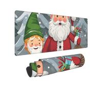 Large Gaming Mouse Pad Christmas Traditional Gnome Desk Mat Protector for Desktop Mousepad Waterproof Writing Pads with Anti-Slip Rubber Base Keyboard Pad for Gamer Office Home 31.5" x 12"