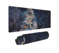 Large Gaming Mouse Pad Christmas Tree Snow Desk Mat Protector for Desktop Mousepad Waterproof Writing Pads with Anti-Slip Rubber Base Keyboard Pad for Gamer Office Home 31.5" x 12"