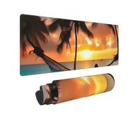 Large Gaming Mouse Pad Coconut Beach Sunset Hammock Desk Mat Protector for Desktop Mousepad Waterproof Writing Pads with Anti-Slip Rubber Base Keyboard Pad for Gamer Office Home 31.5" x 12"
