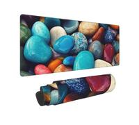 Large Gaming Mouse Pad Colored Stones Desk Mat Protector for Desktop Mousepad Waterproof Writing Pads with Anti-Slip Rubber Base Keyboard Pad for Gamer Office Home 31.5" x 12"