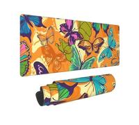 Large Gaming Mouse Pad Colorful Butterfly Desk Mat Protector for Desktop Mousepad Waterproof Writing Pads with Anti-Slip Rubber Base Keyboard Pad for Gamer Office Home 31.5" x 12"