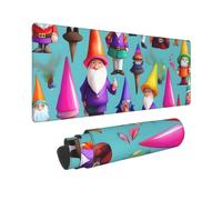 Large Gaming Mouse Pad Colorful Gnomes Desk Mat Protector for Desktop Mousepad Waterproof Writing Pads with Anti-Slip Rubber Base Keyboard Pad for Gamer Office Home 31.5" x 12"