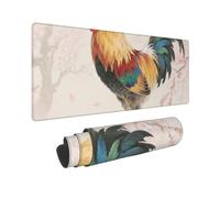 Large Gaming Mouse Pad Colorful Rooster Desk Mat Protector for Desktop Mousepad Waterproof Writing Pads with Anti-Slip Rubber Base Keyboard Pad for Gamer Office Home 31.5" x 12"