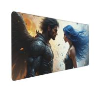 Large Gaming Mouse Pad, Cool Blue Angels Print Desk Keyboard Pad, Non-Slip Desk Mat for Desktop Keyboard and Mouse, Mousepad for Office Home Accessories 16x35.5