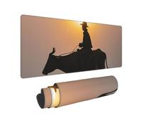 Large Gaming Mouse Pad Cool Bull Riding Silhouette Desk Mat Protector for Desktop Mousepad Waterproof Writing Pads with Anti-Slip Rubber Base Keyboard Pad for Gamer Office Home 31.5" x 12"