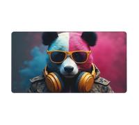 Large Gaming Mouse Pad, Cool Pink Panda Print Desk Keyboard Pad, Non-Slip Desk Mat for Desktop Keyboard and Mouse, Mousepad for Office Home Accessories 16x29.5