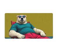 Large Gaming Mouse Pad, Cool Red Bear-A Print Desk Keyboard Pad, Non-Slip Desk Mat for Desktop Keyboard and Mouse, Mousepad for Office Home Accessories 16x29.5