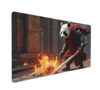 Large Gaming Mouse Pad, Cool Red Panda Warrior-A Print Desk Keyboard Pad, Non-Slip Desk Mat for Desktop Keyboard and Mouse, Mousepad for Office Home Accessories 16x35.5