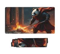 Large Gaming Mouse Pad - Cool Red Panda Warrior-B Print Desk Mat with Stitched Edges, Rubber Base Desk Pad, Mousepad for Laptop, PC Keyboard Mouse Mat for Work Game Office16x29.5in