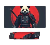 Large Gaming Mouse Pad - Cool Red Panda Warrior Print Desk Mat with Stitched Edges, Rubber Base Desk Pad, Mousepad for Laptop, PC Keyboard Mouse Mat for Work Game Office16x29.5in