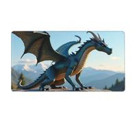 Large Gaming Mouse Pad, Cool Teal Dragon Print Desk Keyboard Pad, Non-Slip Desk Mat for Desktop Keyboard and Mouse, Mousepad for Office Home Accessories 16x29.5