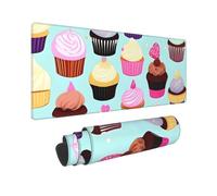 Large Gaming Mouse Pad Cupcake Patterns Desk Mat Protector for Desktop Mousepad Waterproof Writing Pads with Anti-Slip Rubber Base Keyboard Pad for Gamer Office Home 31.5" x 12"
