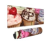 Large Gaming Mouse Pad Cupcakes and Ice Cream Desk Mat Protector for Desktop Mousepad Waterproof Writing Pads with Anti-Slip Rubber Base Keyboard Pad for Gamer Office Home 31.5" x 12"