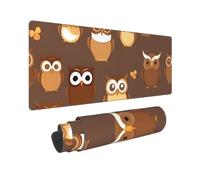 Large Gaming Mouse Pad Cute Brown Cartoon Owl Desk Mat Protector for Desktop Mousepad Waterproof Writing Pads with Anti-Slip Rubber Base Keyboard Pad for Gamer Office Home 31.5" x 12"