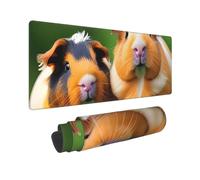 Large Gaming Mouse Pad Cute Guinea Pigs Desk Mat Protector for Desktop Mousepad Waterproof Writing Pads with Anti-Slip Rubber Base Keyboard Pad for Gamer Office Home 31.5" x 12"