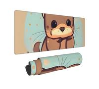 Large Gaming Mouse Pad Cute Otter Desk Mat Protector for Desktop Mousepad Waterproof Writing Pads with Anti-Slip Rubber Base Keyboard Pad for Gamer Office Home 31.5" x 12"