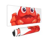 Large Gaming Mouse Pad Cute red Crab Desk Mat Protector for Desktop Mousepad Waterproof Writing Pads with Anti-Slip Rubber Base Keyboard Pad for Gamer Office Home 31.5" x 12"