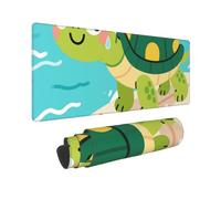 Large Gaming Mouse Pad Cute Turtle Desk Mat Protector for Desktop Mousepad Waterproof Writing Pads with Anti-Slip Rubber Base Keyboard Pad for Gamer Office Home 31.5" x 12"