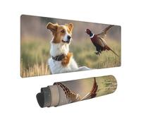 Large Gaming Mouse Pad Dog Catching Pheasant Desk Mat Protector for Desktop Mousepad Waterproof Writing Pads with Anti-Slip Rubber Base Keyboard Pad for Gamer Office Home 31.5" x 12"
