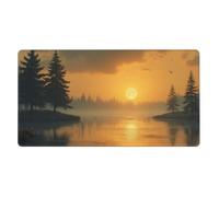 Large Gaming Mouse Pad, Elegant Orange Sunset Lake Print Desk Keyboard Pad, Non-Slip Desk Mat for Desktop Keyboard and Mouse, Mousepad for Office Home Accessories 16x29.5