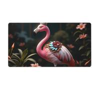 Large Gaming Mouse Pad, Elegant Pink Flamingo-D Print Desk Keyboard Pad, Non-Slip Desk Mat for Desktop Keyboard and Mouse, Mousepad for Office Home Accessories 16x29.5
