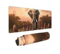 Large Gaming Mouse Pad Elephant on a Bridge Desk Mat Protector for Desktop Mousepad Waterproof Writing Pads with Anti-Slip Rubber Base Keyboard Pad for Gamer Office Home 31.5" x 12"