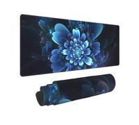 Large Gaming Mouse Pad Fantasy Blue Flower Desk Mat Protector for Desktop Mousepad Waterproof Writing Pads with Anti-Slip Rubber Base Keyboard Pad for Gamer Office Home 31.5" x 12"