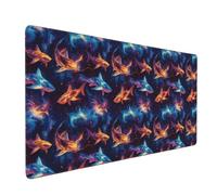 Large Gaming Mouse Pad, Fantasy Shark Print Desk Keyboard Pad, Non-Slip Desk Mat for Desktop Keyboard and Mouse, Mousepad for Office Home Accessories 16x35.5