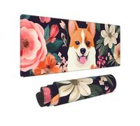 Large Gaming Mouse Pad Floral Flowers Desk Mat Protector for Desktop Mousepad Waterproof Writing Pads with Anti-Slip Rubber Base Keyboard Pad for Gamer Office Home 31.5" x 12"