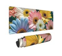 Large Gaming Mouse Pad Flowers as Background Desk Mat Protector for Desktop Mousepad Waterproof Writing Pads with Anti-Slip Rubber Base Keyboard Pad for Gamer Office Home 31.5" x 12"