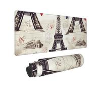 Large Gaming Mouse Pad French Paris Tour Eiffel Tower Desk Mat Protector for Desktop Mousepad Waterproof Writing Pads with Anti-Slip Rubber Base Keyboard Pad for Gamer Office Home 31.5" x 12"