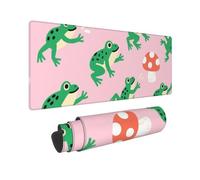Large Gaming Mouse Pad Frog and Mushroom Desk Mat Protector for Desktop Mousepad Waterproof Writing Pads with Anti-Slip Rubber Base Keyboard Pad for Gamer Office Home 31.5" x 12"