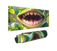 Large Gaming Mouse Pad Frog with Mouth Open Cartoon Desk Mat Protector for Desktop Mousepad Waterproof Writing Pads with Anti-Slip Rubber Base Keyboard Pad for Gamer Office Home 31.5" x 12"