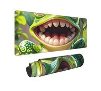 Large Gaming Mouse Pad Frog with Mouth Open Cartoon Desk Mat Protector for Desktop Mousepad Waterproof Writing Pads with Anti-Slip Rubber Base Keyboard Pad for Gamer Office Home 31.5" x 12"
