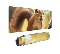 Large Gaming Mouse Pad Funny Squirrel Desk Mat Protector for Desktop Mousepad Waterproof Writing Pads with Anti-Slip Rubber Base Keyboard Pad for Gamer Office Home 31.5" x 12"