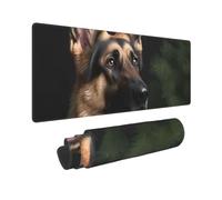 Large Gaming Mouse Pad German Shepherd Desk Mat Protector for Desktop Mousepad Waterproof Writing Pads with Anti-Slip Rubber Base Keyboard Pad for Gamer Office Home 31.5" x 12"