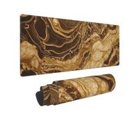 Large Gaming Mouse Pad Golden Marble Desk Mat Protector for Desktop Mousepad Waterproof Writing Pads with Anti-Slip Rubber Base Keyboard Pad for Gamer Office Home 31.5" x 12"