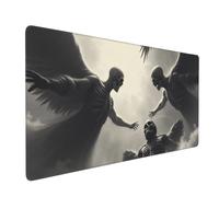 Large Gaming Mouse Pad, Gothic Gray Angels Print Desk Keyboard Pad, Non-Slip Desk Mat for Desktop Keyboard and Mouse, Mousepad for Office Home Accessories 16x35.5