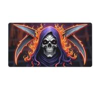 Large Gaming Mouse Pad, Gothic Purple Reaper Print Desk Keyboard Pad, Non-Slip Desk Mat for Desktop Keyboard and Mouse, Mousepad for Office Home Accessories 16x29.5