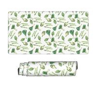 Large Gaming Mouse Pad - Green Onions Asparagus Desk Mat with Stitched Edges, Rubber Base Desk Pad, Mousepad for Laptop, PC Keyboard Mouse Mat for Work Game Office16x29.5in