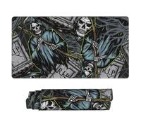 Large Gaming Mouse Pad - Grim Reaper Tombstones Pattern Desk Mat with Stitched Edges, Rubber Base Desk Pad, Mousepad for Laptop, PC Keyboard Mouse Mat for Work Game Office16x29.5in